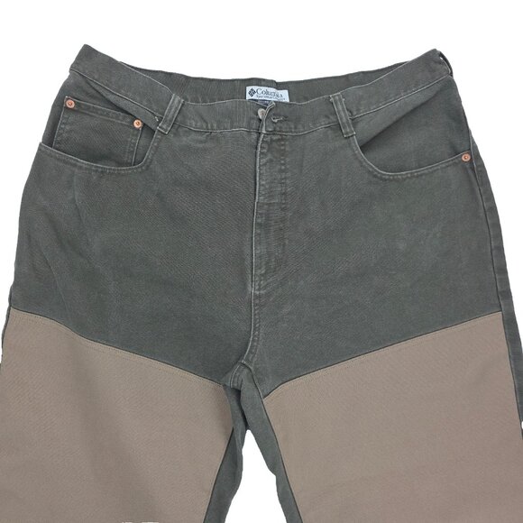 Columbia Double Leg Knee Canvas Hunting Pants Mens 38x29 (38x32 tag) Brush Guard - Picture 2 of 9